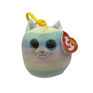 Ty Squishy Beanies Heather Cat Clip-On Plush 3"